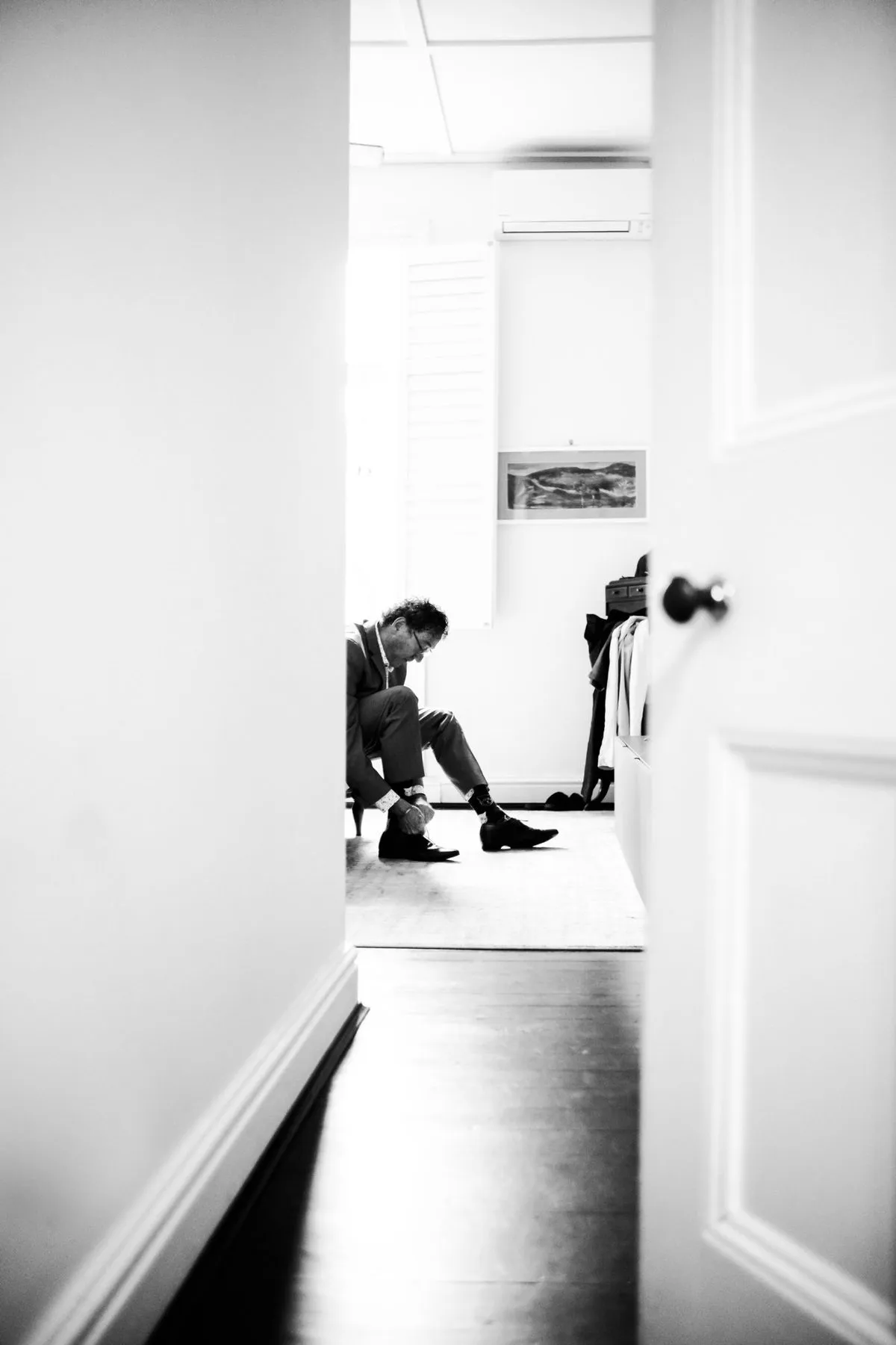 Couple laughing with champagne, Harbour Bridge